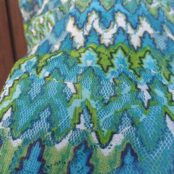 LEMON FIZZ | Girls Y2K Mesh Zig Zag Chevron Retro Mod A-Line Shift Dress 14 - Picture 12 of 15